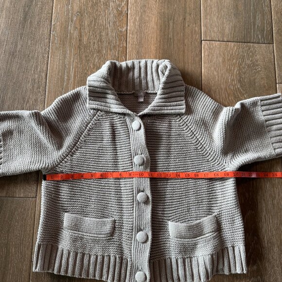 J Jill button front cotton blend cardigan mushroom color size Large Petite - Picture 4 of 7